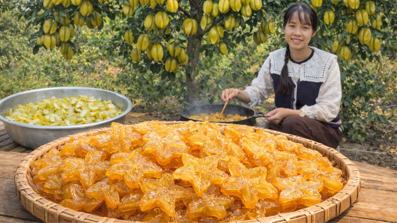 Harvest Starfruit and Make Chewy Dried Jam on a Wood Stove Before Tet Arrives !
