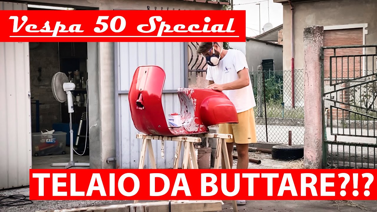 TELAIO DA BUTTARE?!? VESPA 50 SPECIAL EP 3 - Sverniciatura, sabbiatura, saldatura e fondo