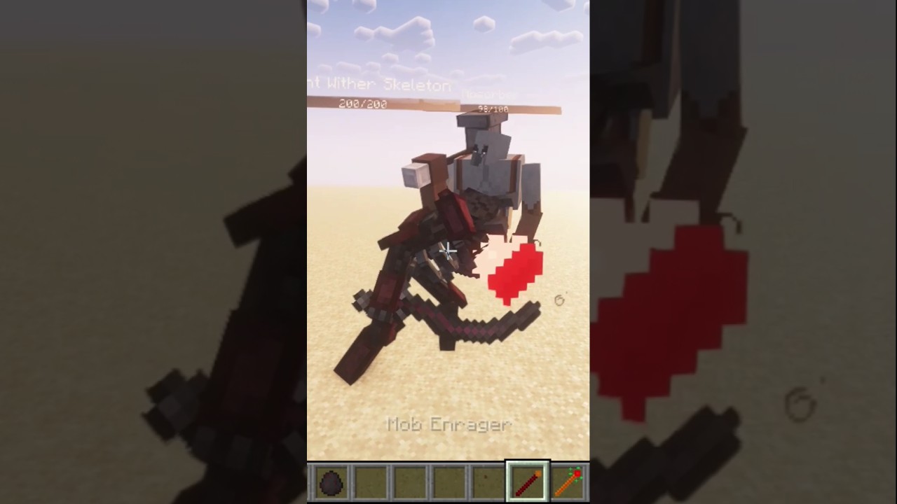 Minecraft absorber vs mutant wither skeleton fight|#minecraft #gaming #gameplay #trending #shorts