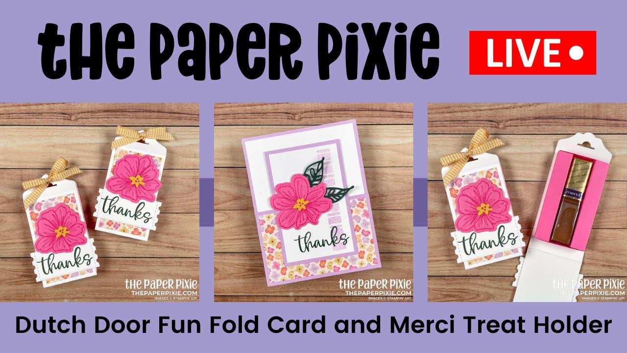 🔴 В ПРЯМОМ ЭФИРЕ! с The Paper Pixie — Веселая открытка-раскладушка «Голландская дверь» и держател...