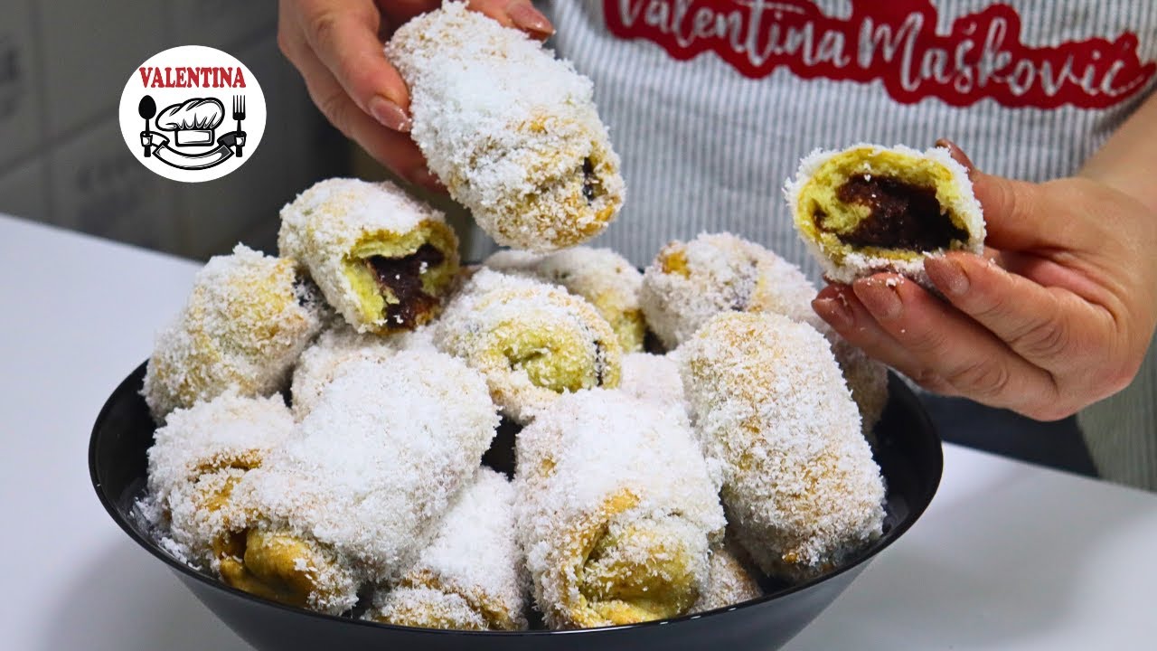 Fantazija- Bez Kvasca-Kiflice sa Kokosom i Džemom👌❗Danima ostaju sveže- Ma prosto se TOPE U USTIMA❗❗
