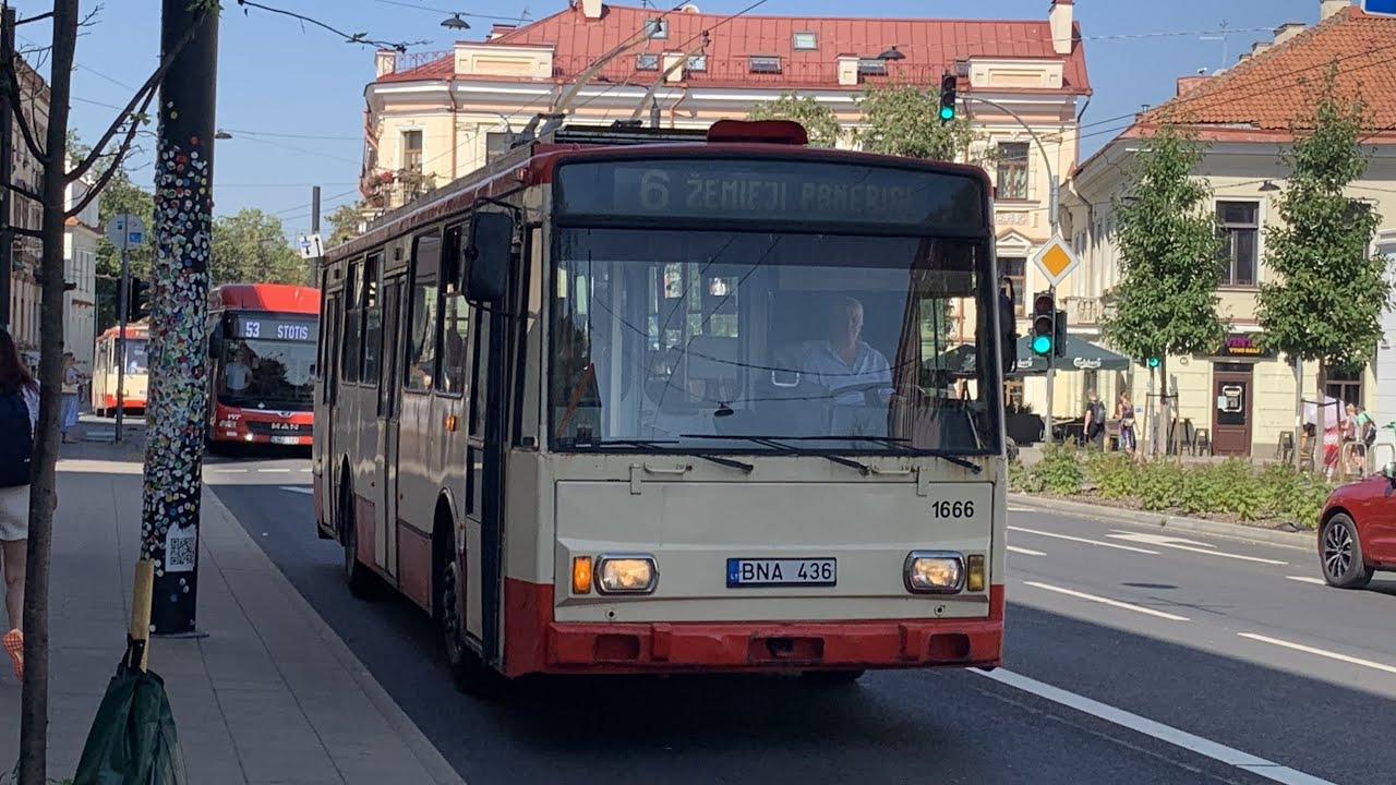 Complete trip with Vilnius Skoda 14Tr Trolleybus alternate Route 6
