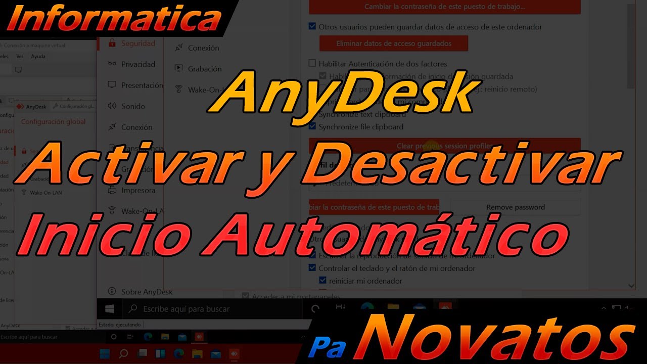 AnyDesk - Activar y desactivar el inicio autom&aacute;tico