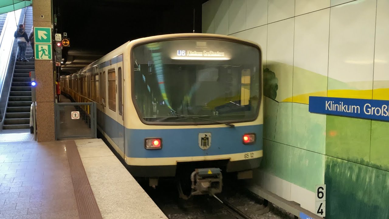 Mit dem B-Wagen U-Bahn München U6 von Fröttmaning nach Klinikum Großhadern mit max. 85 km/h