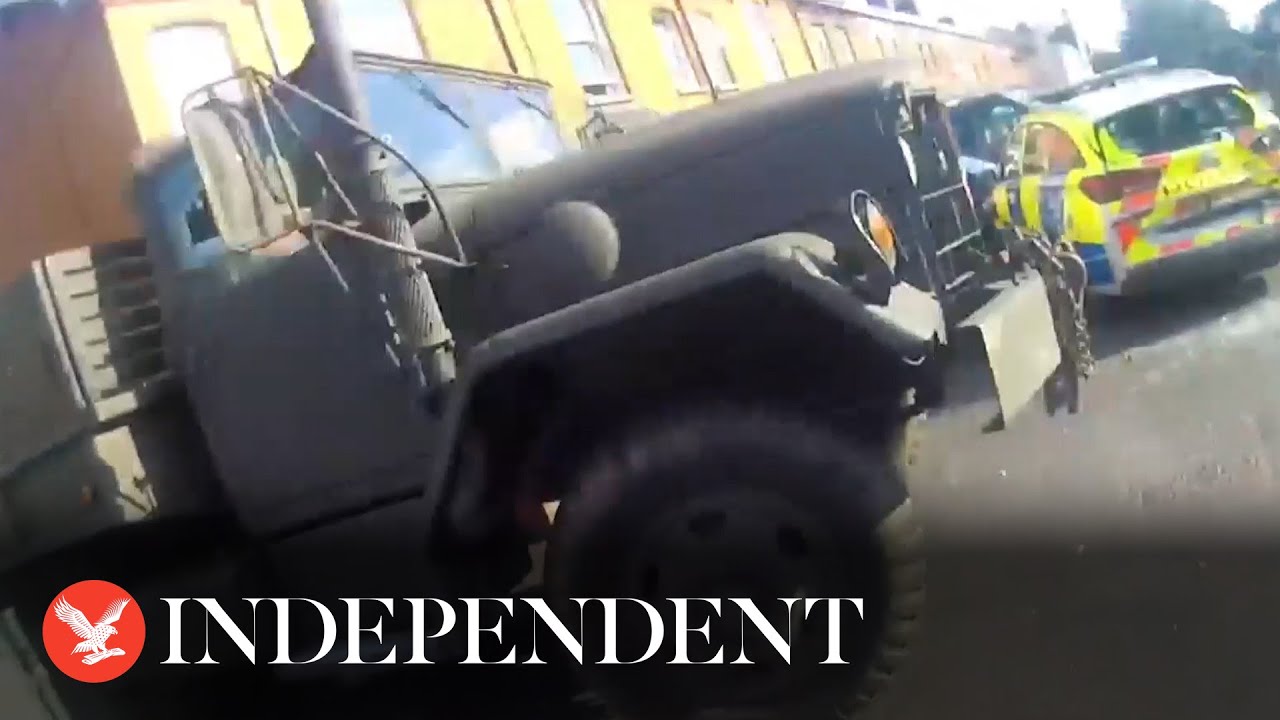 Army truck rampage in Taunton captured on police bodycam footage