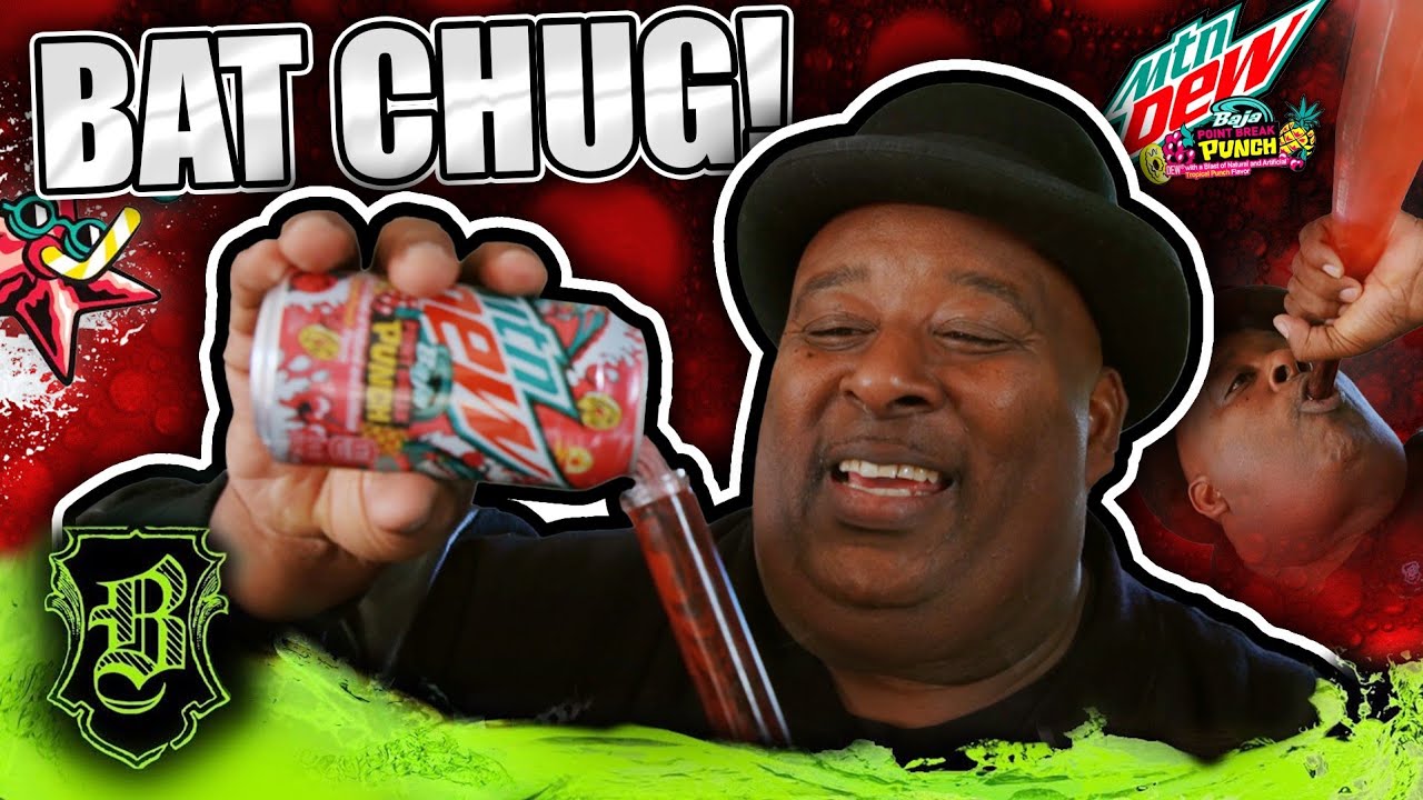 Mountain Dew Baja Point Break Punch Chug Out Of A Glass Bat