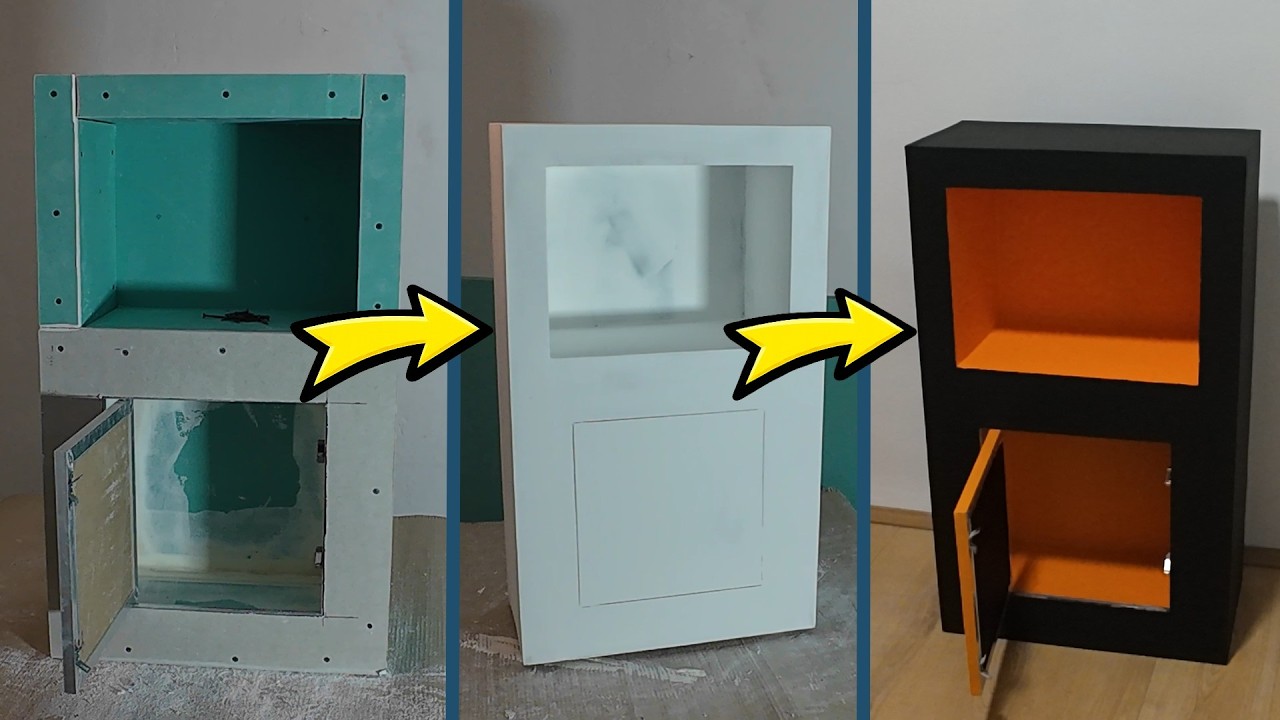 DIY Drywall Night Stand with Hidden Door