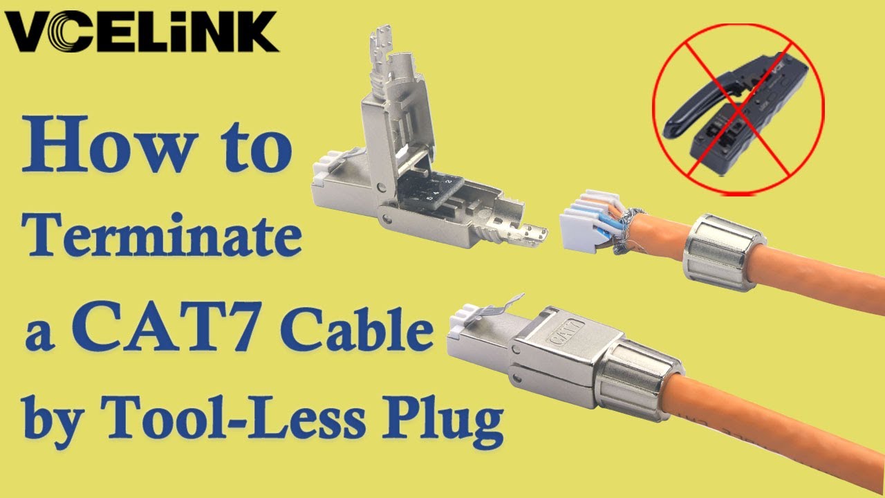 RJ45 Cat7 Field Termination Plugs Tool less Step by Step Easy Assembly Guide || VCELINK