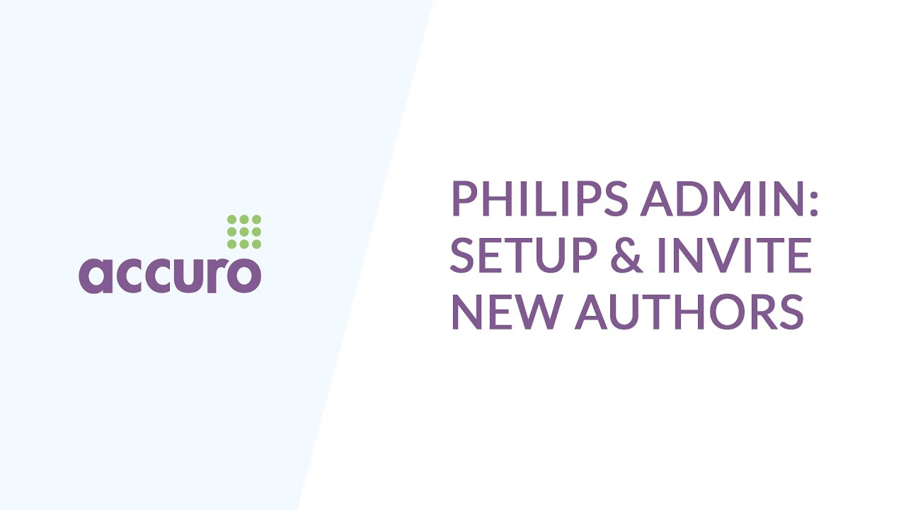 Philips SpeechLive - ADMIN - Setup & invite new authors