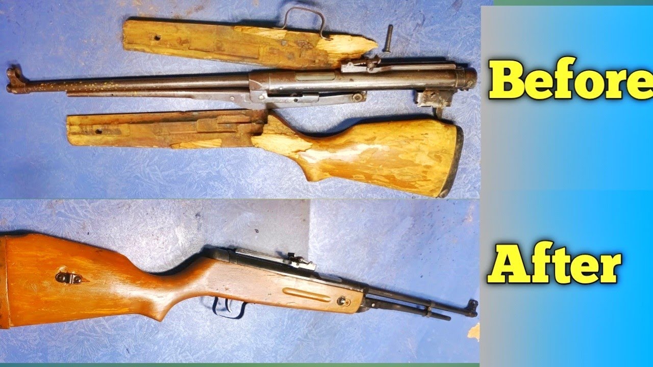 Old China Air Gun Restoration before and after Gun Restoration