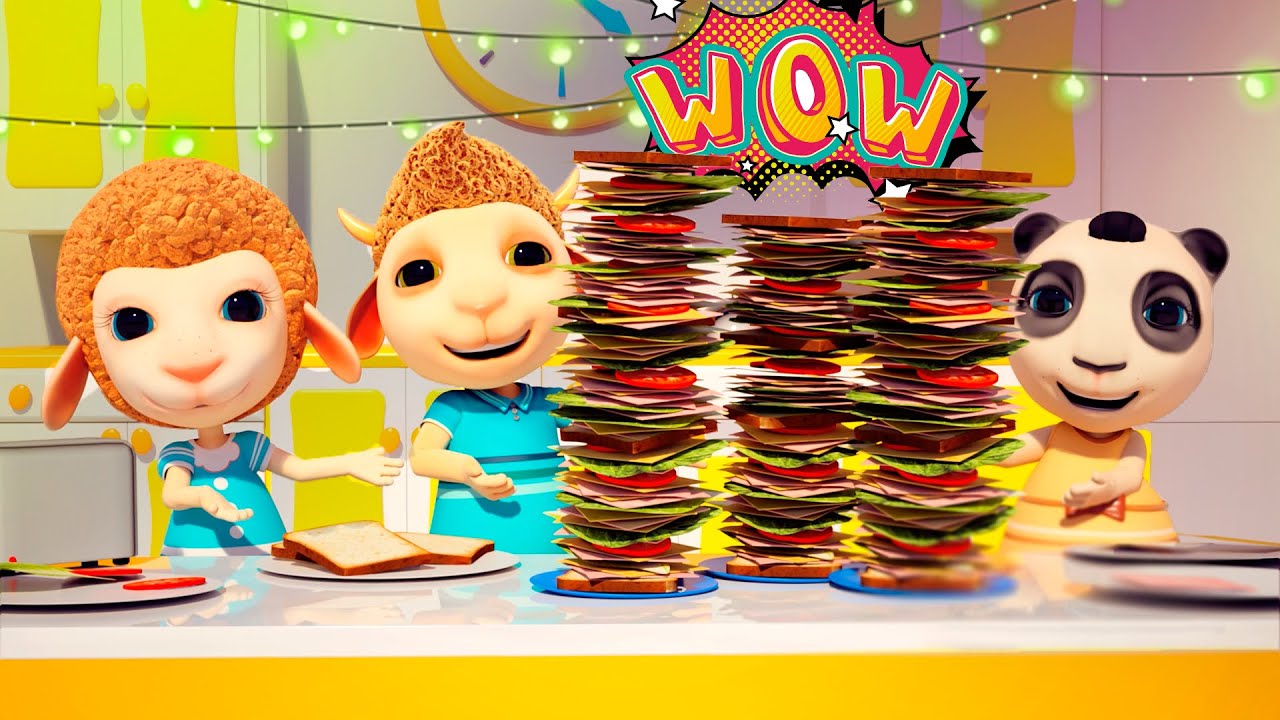 Who Can Eat A Sandwich Faster? | Collection Of Kids Cartoon | Dolly and Friends 3D