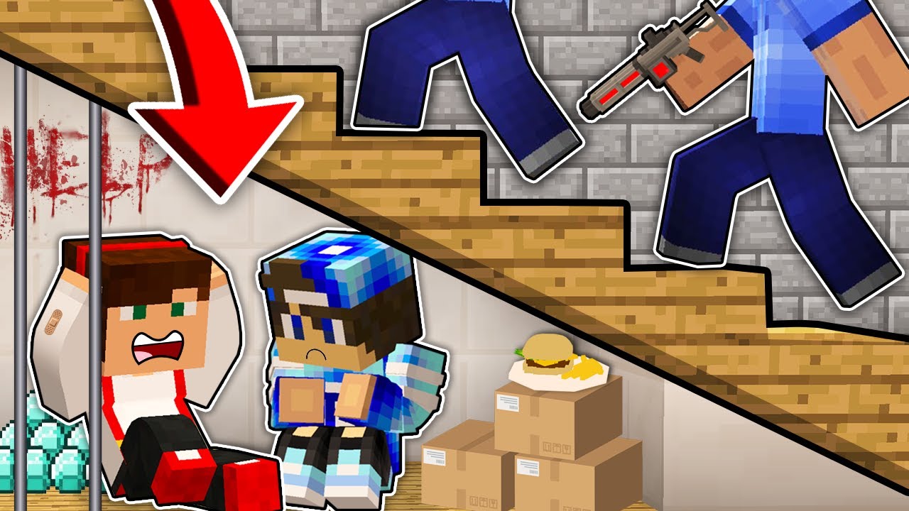 CHOWAMY SIĘ POD SCHODAMI PRZED POLICJĄ W MINECRAFT?! GPLAY & LAKI