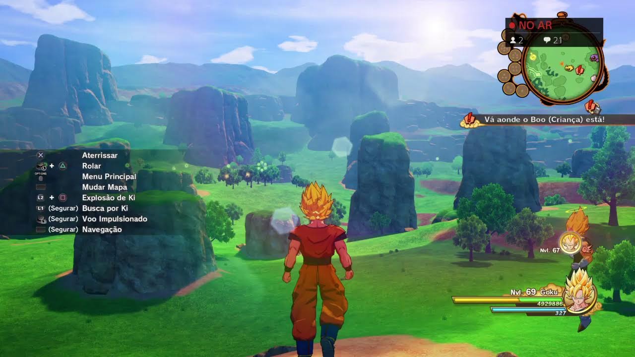 Jogando dragonballz kakarote