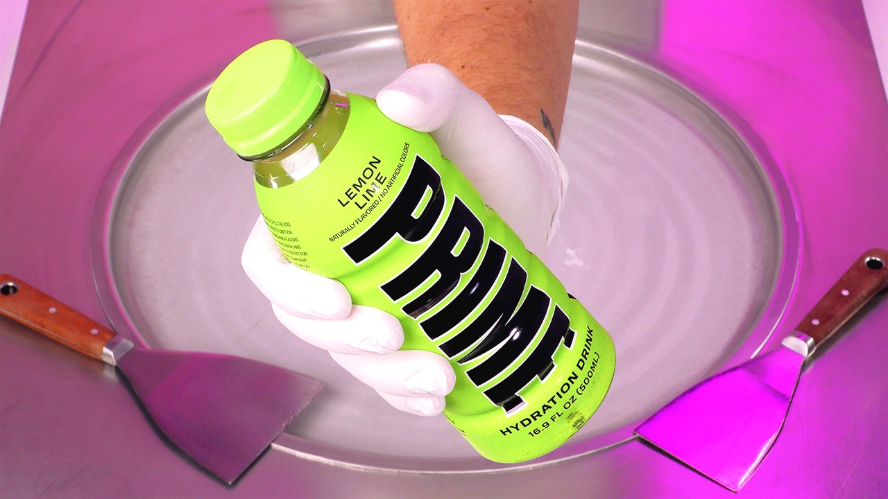 PRIME ASMR | Prime Hydration Drink Lemon Lime - Ice Cream Rolls