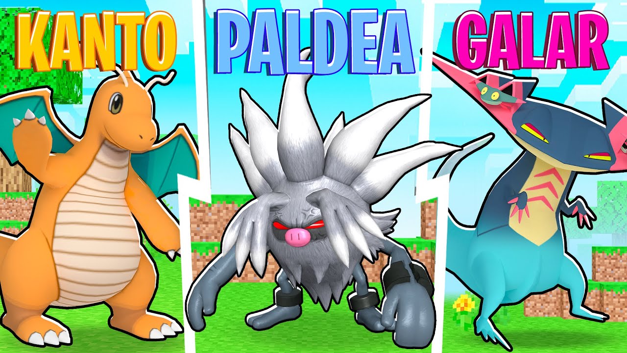 ESCOLHA seu POKÉMON INICIAL pelas REGIÕES pra BATALHAR no MINECRAFT