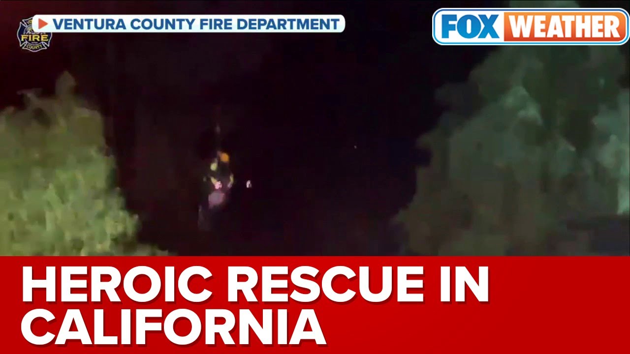 California Fire Crew Rescues Driver From Floods During Historic Storm