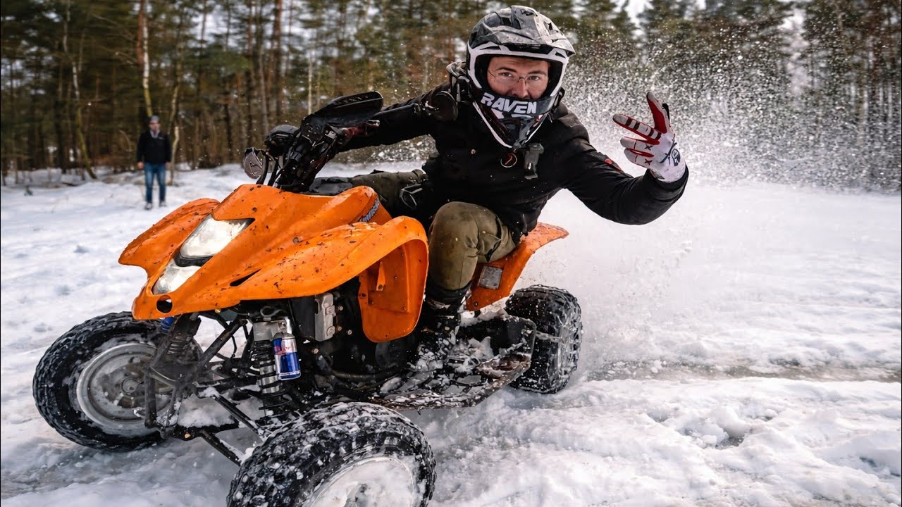 Jazda po zamarzniętym STAWIE . Upalanie KTM EXC 250 Kawasaki SWAP CB 500