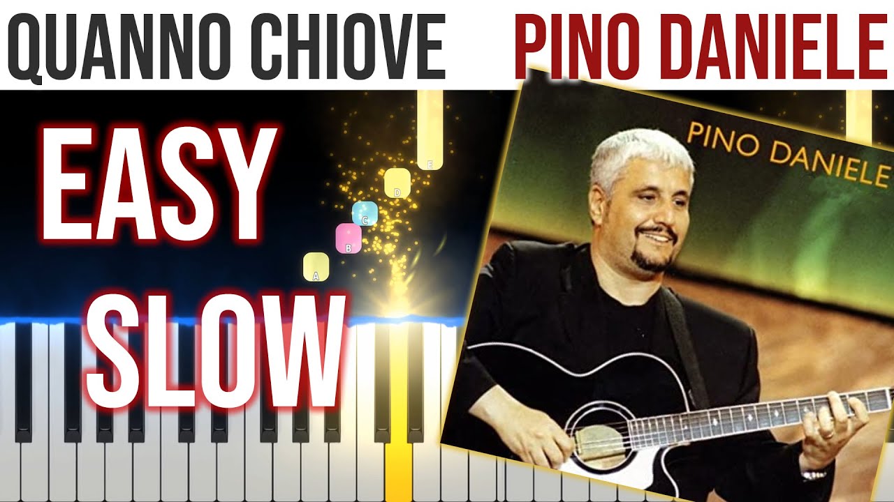 Quanno Chiove - Pino Daniele - EASY SLOW Piano Tutorial 🎹 - video 4K🤙
