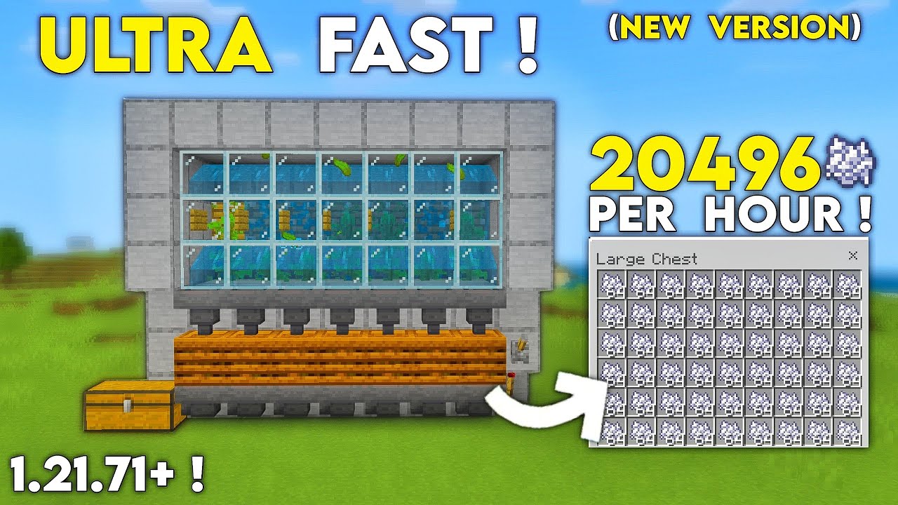 ULTRA FAST 1.21.71+ ZERO TICK KELP BONEMEAL FARM TUTORIAL in Minecraft Bedrock !