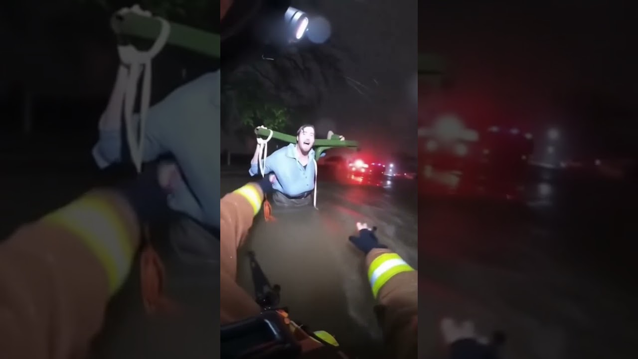 Heroic Flood Rescue Caught on Bodycam!