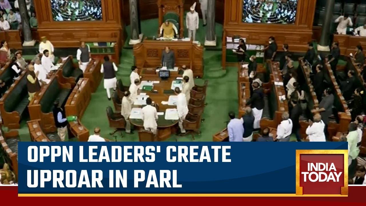Oppn 'Black Protest' In Parl Turns Ugly, Placards And Paper Thrown At LS Speaker