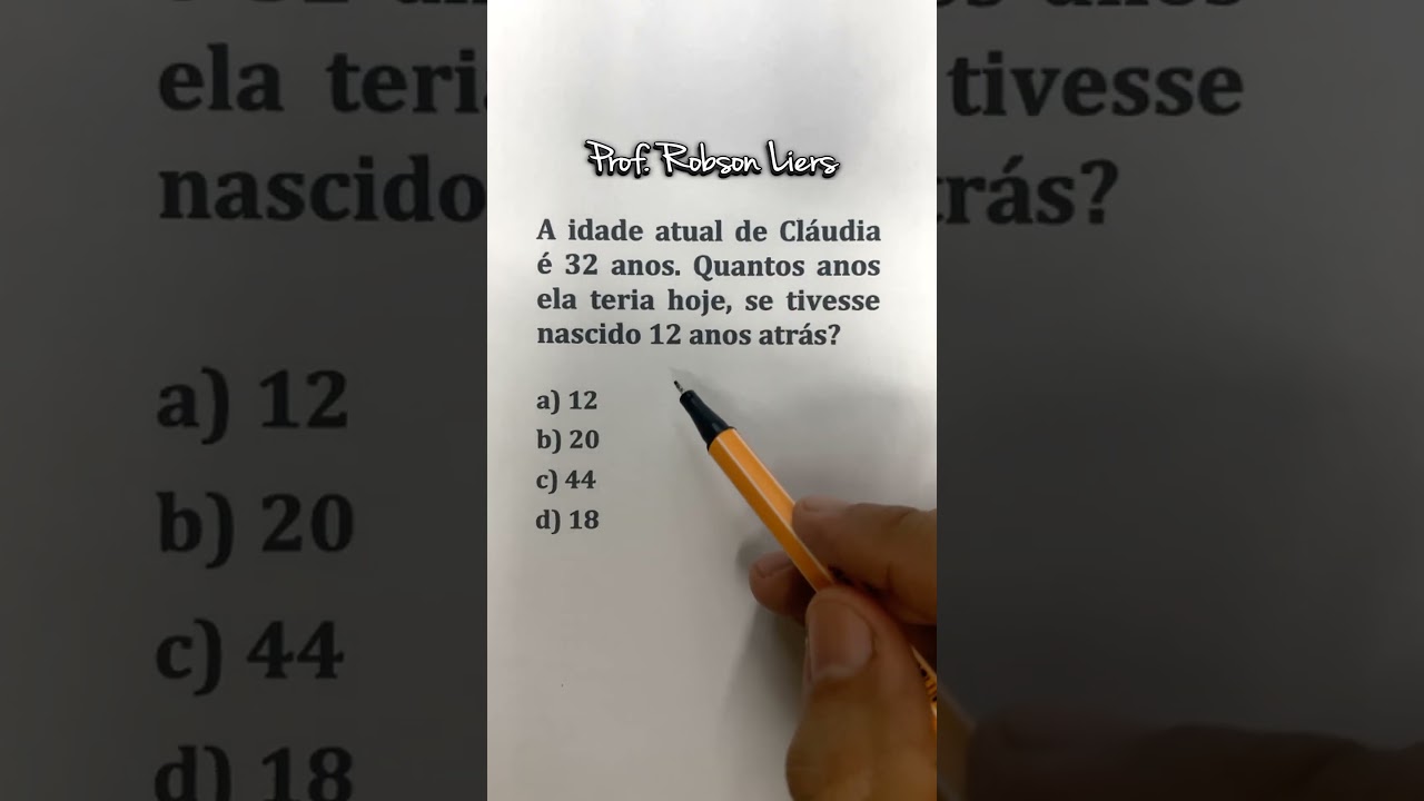 Problema de Matem&aacute;tica B&aacute;sica para Concursos - Prof Robson Liers