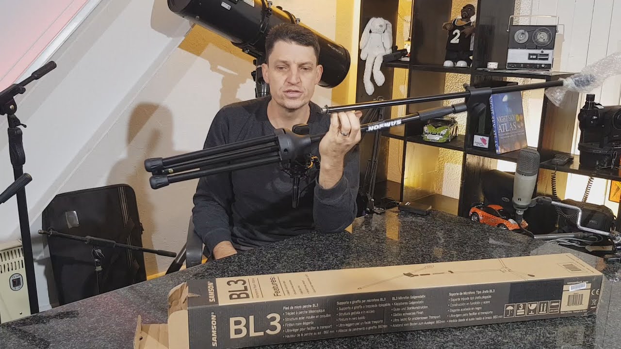 Microphone stands.