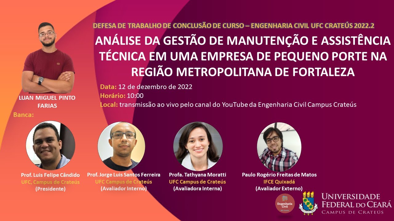 APRESENTAÇÃO TCC LUAN MIGUEL | ENG CIVIL UFC CRATEÚS 2022