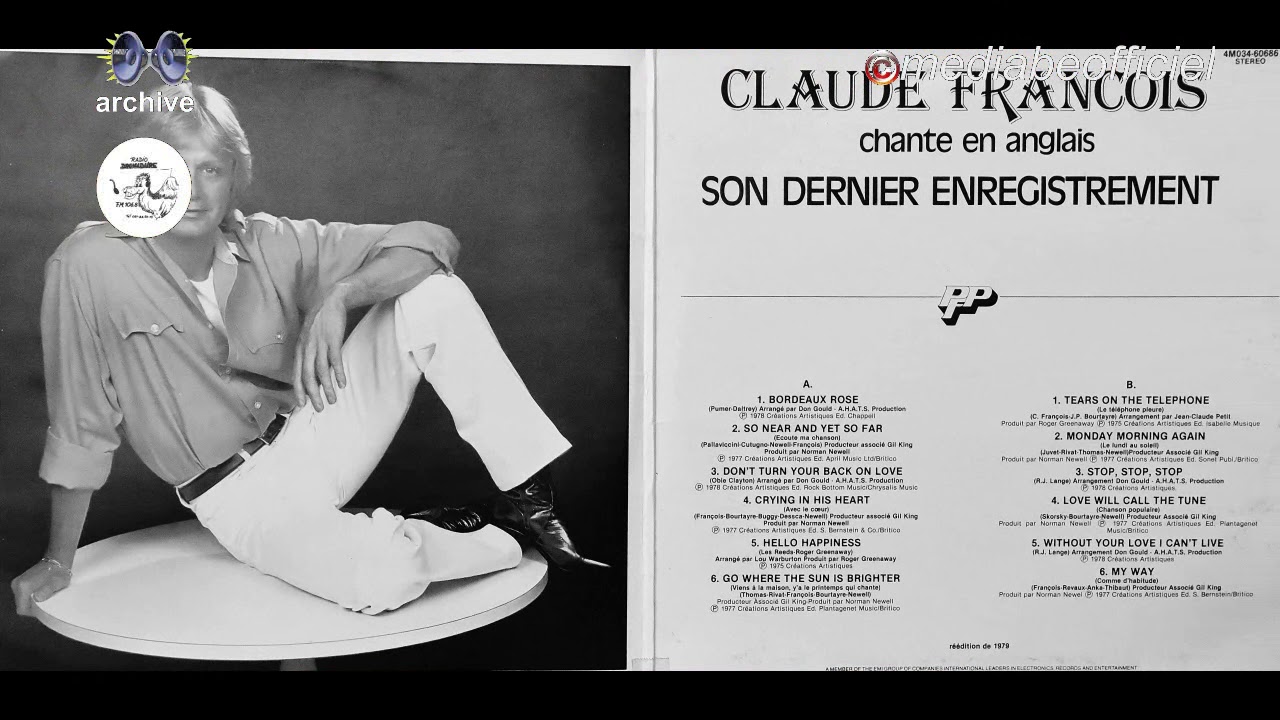 Claude François chante en Anglais son dernier enregistrement  (A)  1979 made in Hollande