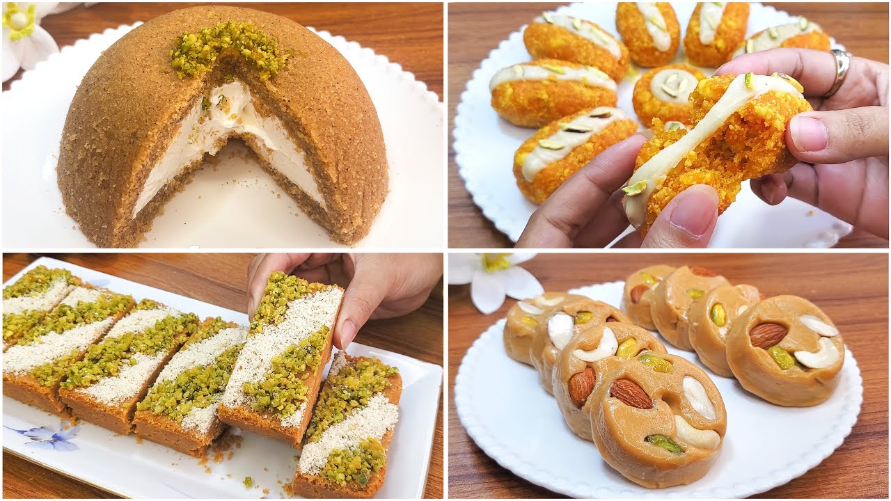শবে বরাত স্পেশাল ৪টি মজাদার হালুয়া | Shab-e-Barat Special 4 Types Of Halwa Recipe | Bengali Dessert