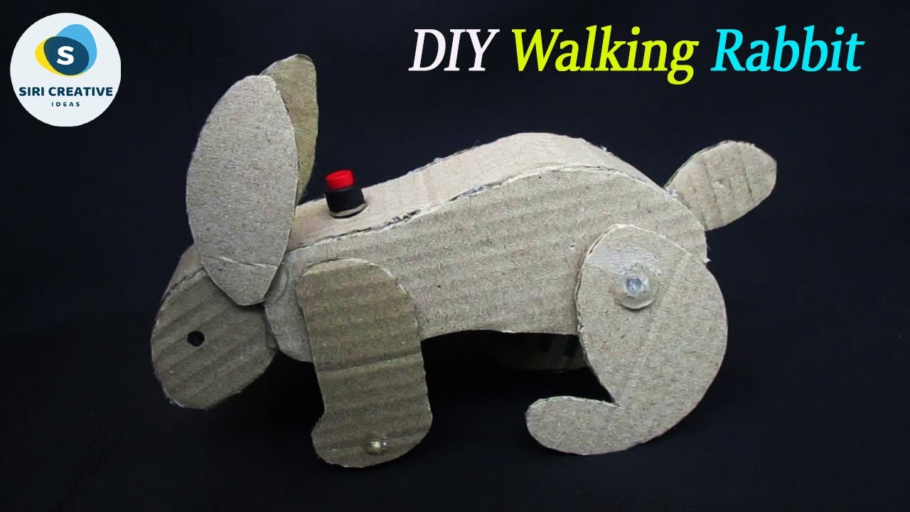 DIY Cardboard Walking Rabbit | How to Make Walking Rabbit From Cardboard | Electric Robot Rabbit