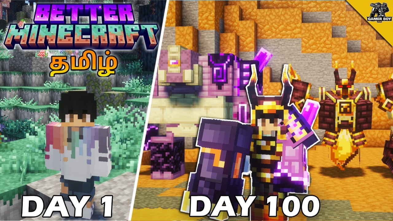 I Survived 100 Days in Better Minecraft Hardcore In Tamil/ #minecraft #tamilminecraft  #100days