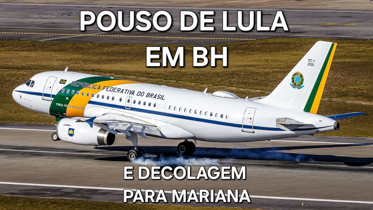 Chegada de Lula em Belo Horizonte e partida para Mariana de helicóptero no Aeroporto da Pampulha