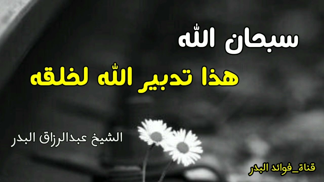 سبحان الله هذا تدبير الله لخلقه | الشيخ عبدالرزاق البدر حفظه الله