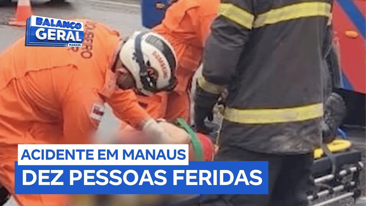 Acidente entre micro-ônibus e ônibus deixa 10 feridos na zona norte de Manaus (AM)