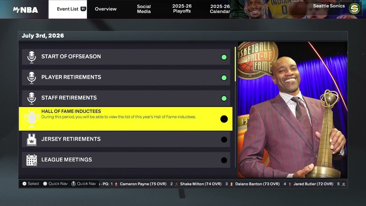 Supersonics Franchise Years 2025-26 to 2027-28
