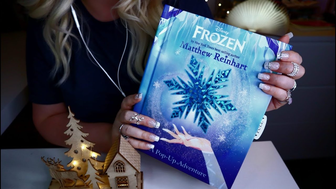 ASMR Book Gentle Tapping & Tracing 📘/ Page Turning /💎Disney Frozen Pop Up Book / 💋 Soft Spoken