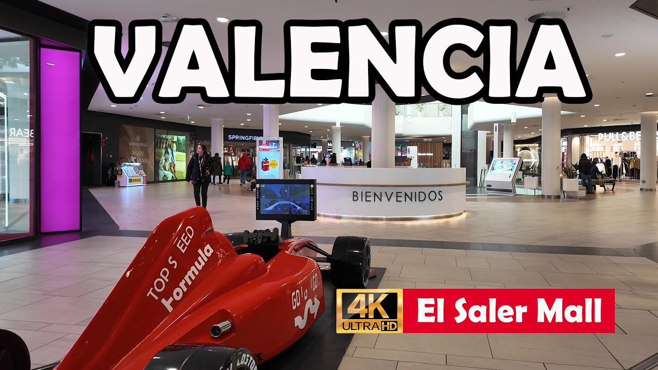 Mall Virtual Walk: EL SALER Valencia Spain Walking Tour 4K video // ASMR Ambient Sounds