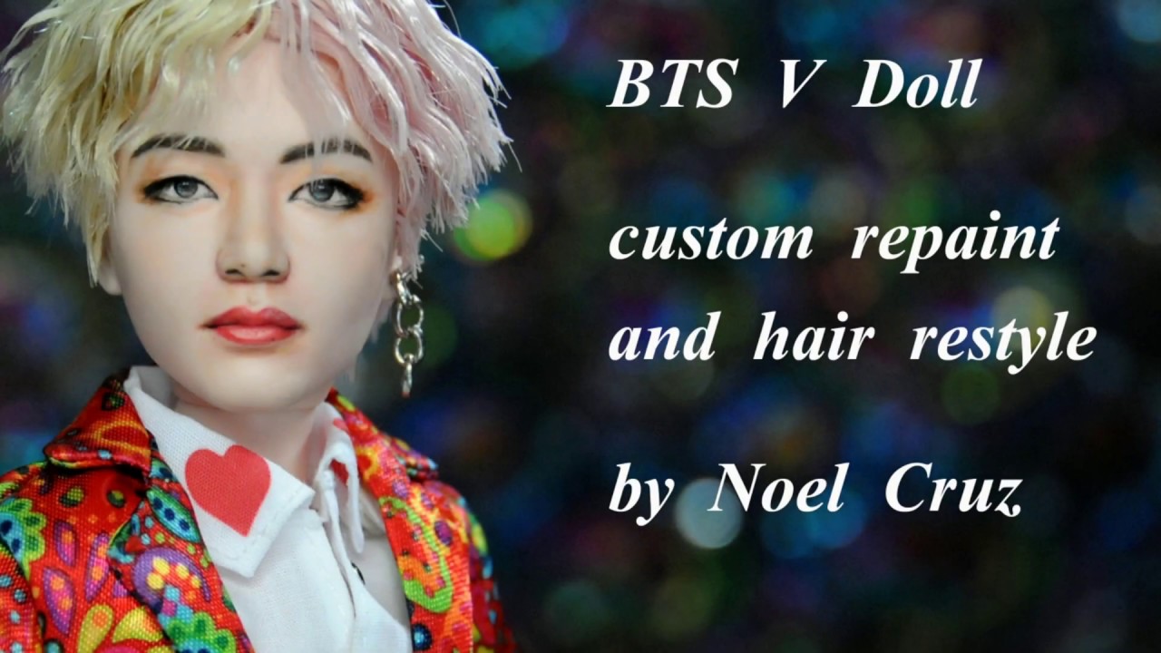 Life Hacks: Mattel BTS V doll lifelike painting - repaint and hair restyle by Noel Cruz