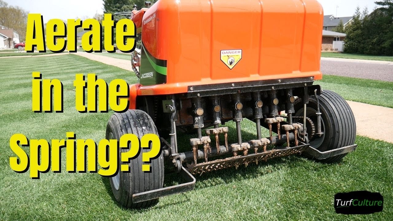 Aerating in the spring with my new (to me) Jacobsen GA24