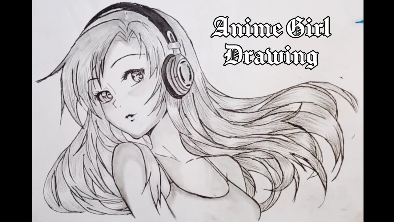 How to draw a anime girl with headphones | how to draw a anime girl | Anime girl drawing
