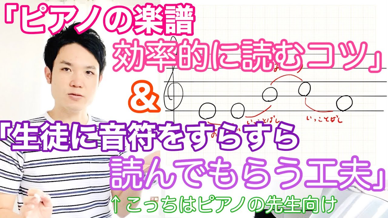 「生徒に音符をすらすら読んで貰うための工夫」と、「ピアノ学習者が音符を効率的に読むコツ」について