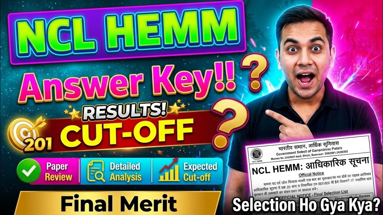 NCL HEMM Operator Cut Off 2026 🔴 Safe Score कितना रहेगा? | NCL HEMM Operator Answer Key 2026