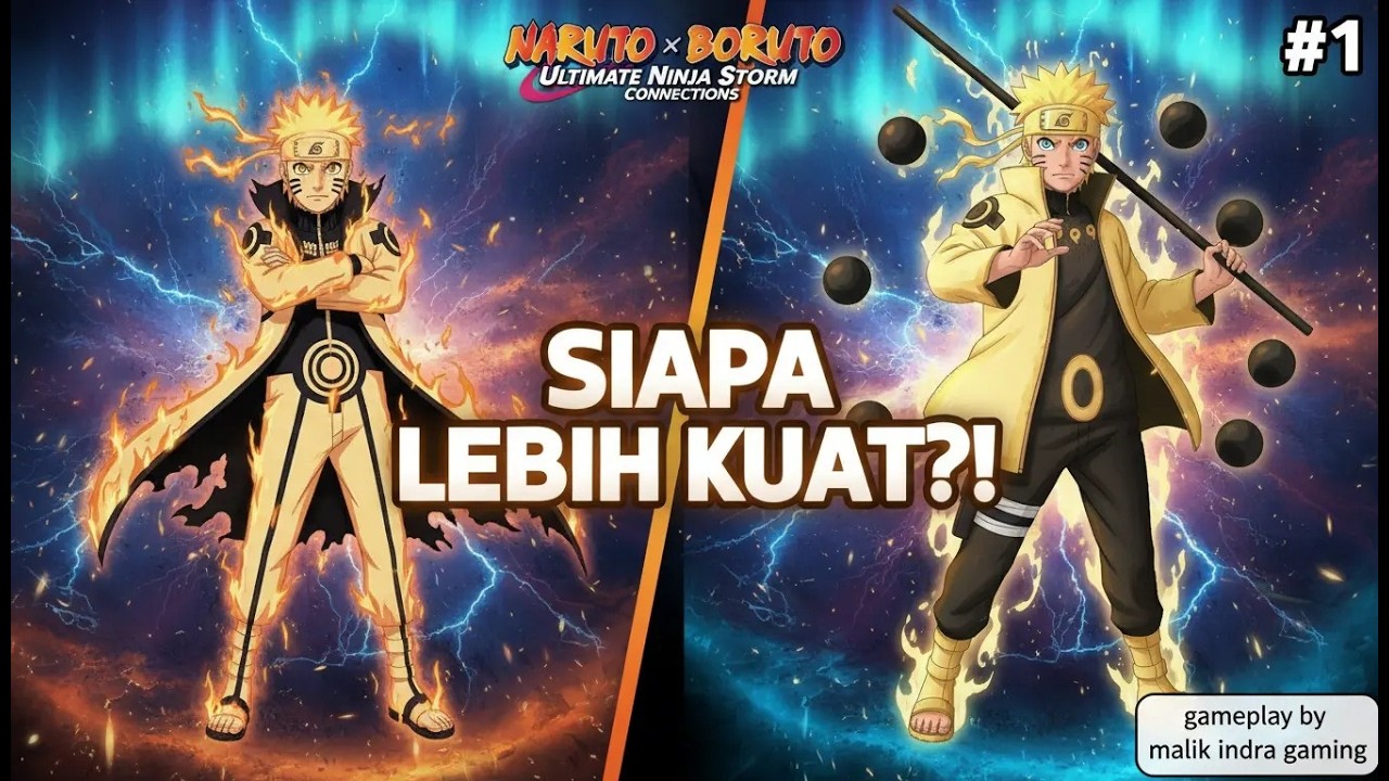 Naruto Mode Kurama vs Naruto Sage of Six Paths 🔥 Battle Penuh Ultimate!  Naruto X Boruto Storm Conn