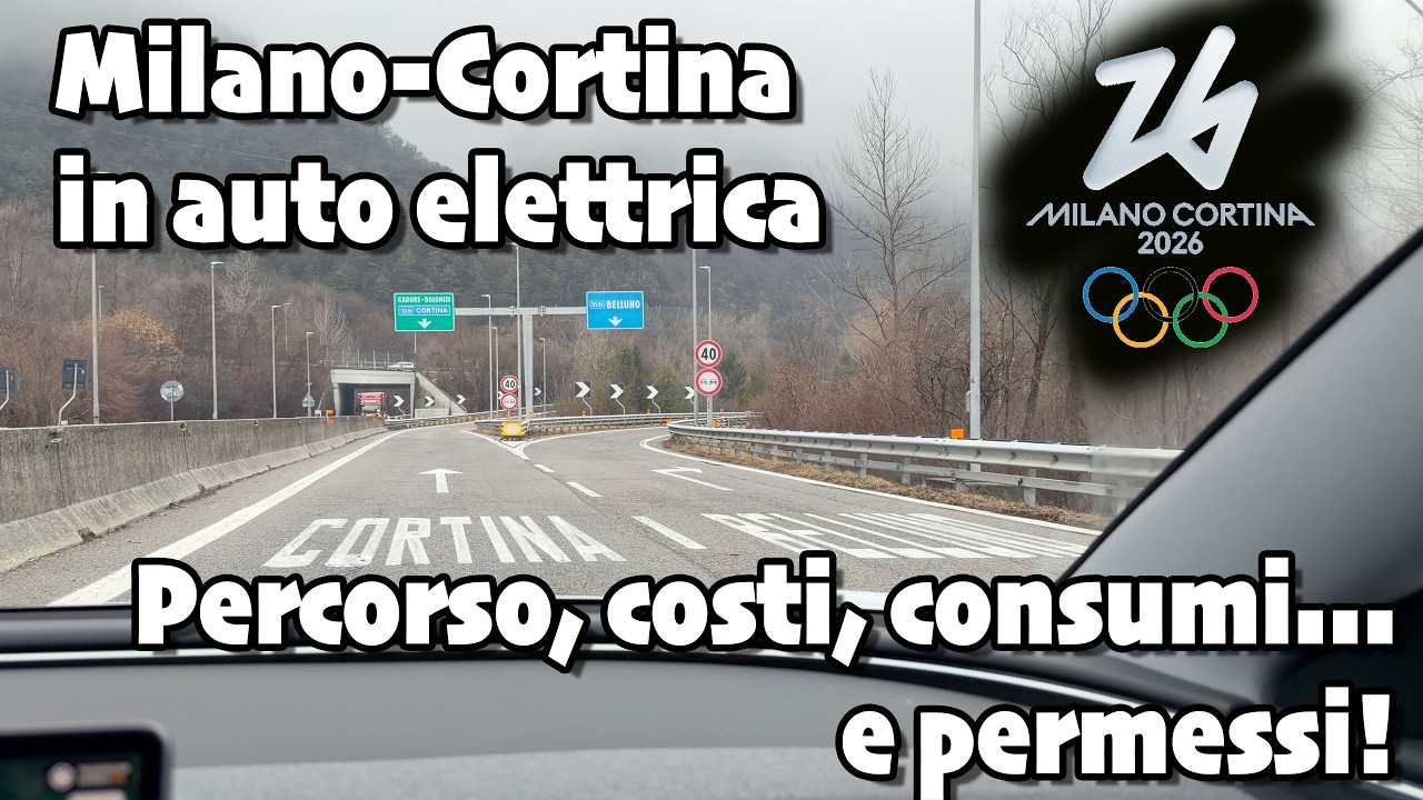 Verso CORTINA 2026 con TESLA Model 3: CONSUMI reali, viaggio e DOVE RICARICARE durante le OLIMPIADI