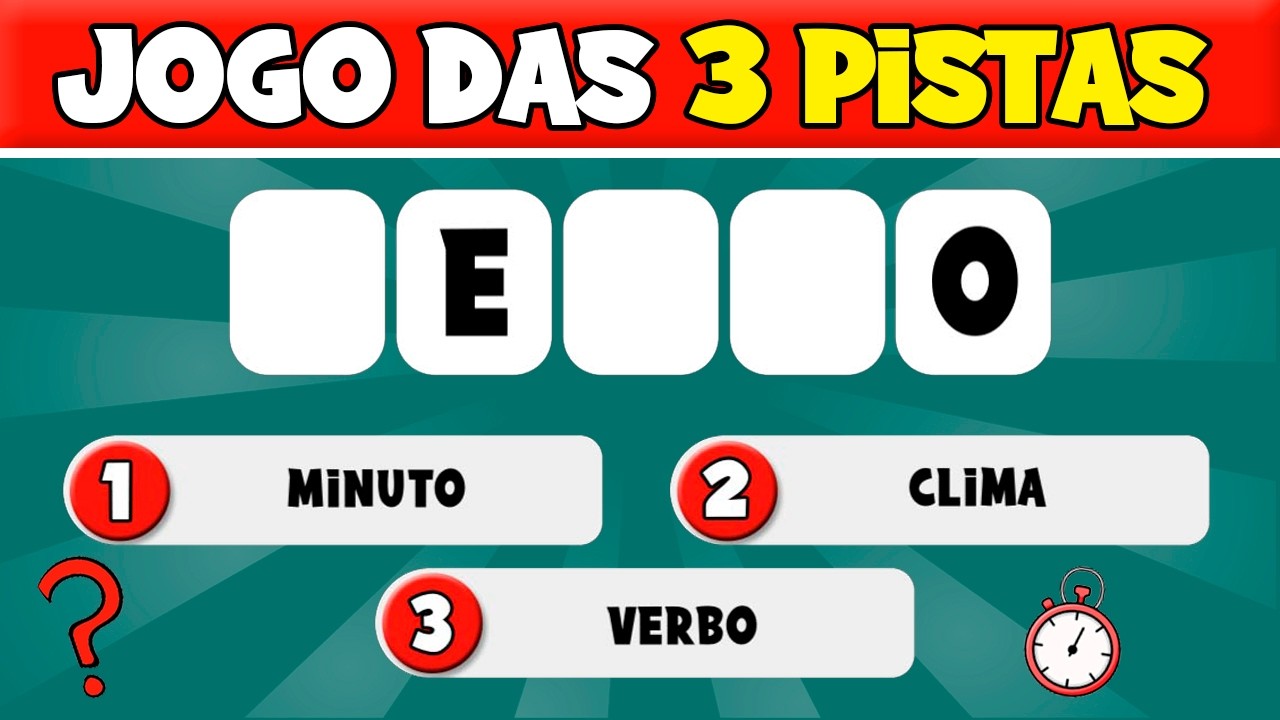 🔍 Jogo das 3 PISTAS! Você consegue acertar as PALAVRAS? 🧠 #quiz