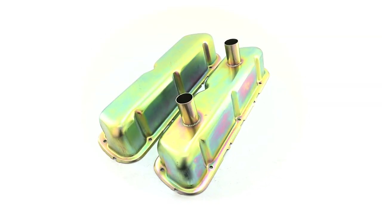 HZ 7225 Z 1962-85 FORD SMALL BLOCK 260-289-302-351W CIRCLE TRACK RACING VALVE COVERS - ZINC