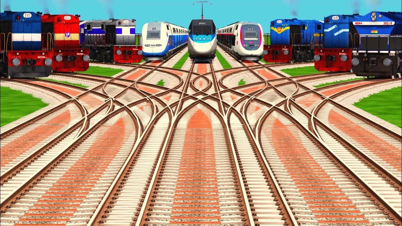 Real Train Crossing By Branches Bumpy Railroad Tracks ll Diamond Crossing Track ll train train train