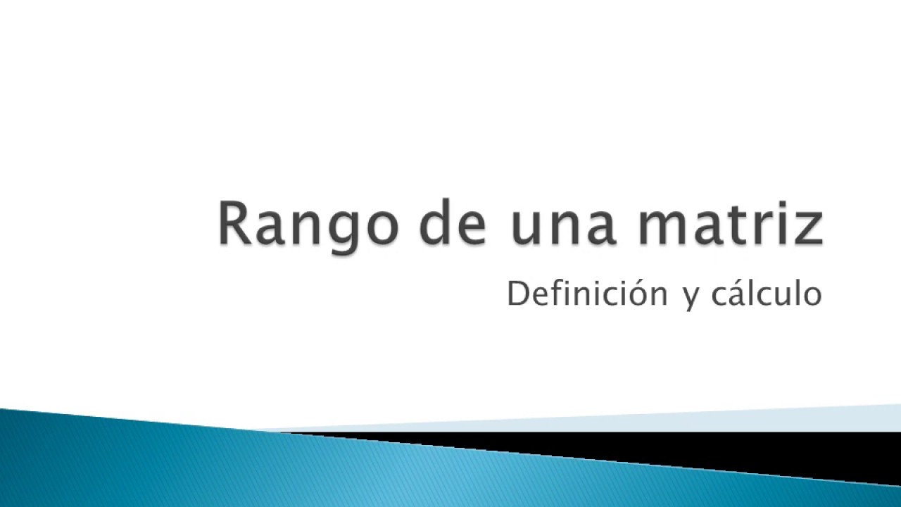 Rango de una matriz