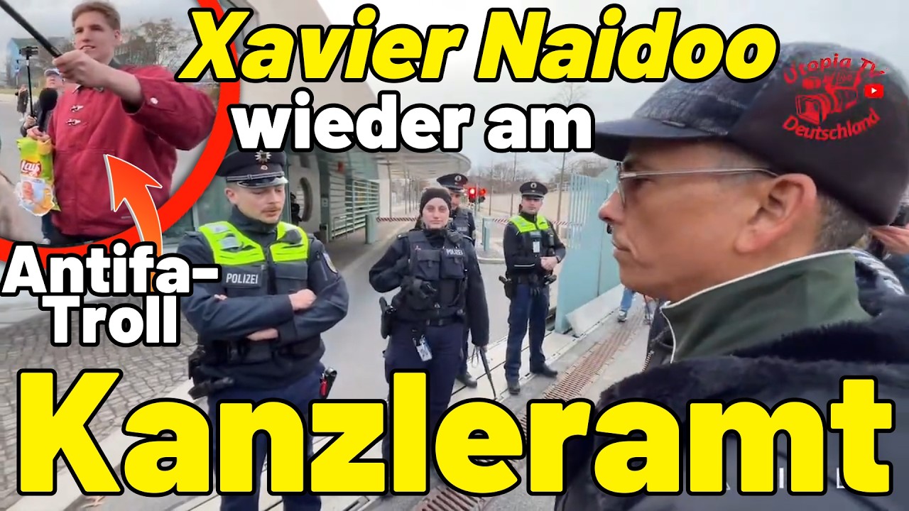 Xavier Naidoo wieder am KANZLERAMT! 💥 Störung der Petitionsübergabe in Sachen Epstein I Demo Berlin